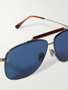 TOM FORD - Aviator-Style Silver-Tone and Tortoiseshell Acetate Sunglasses