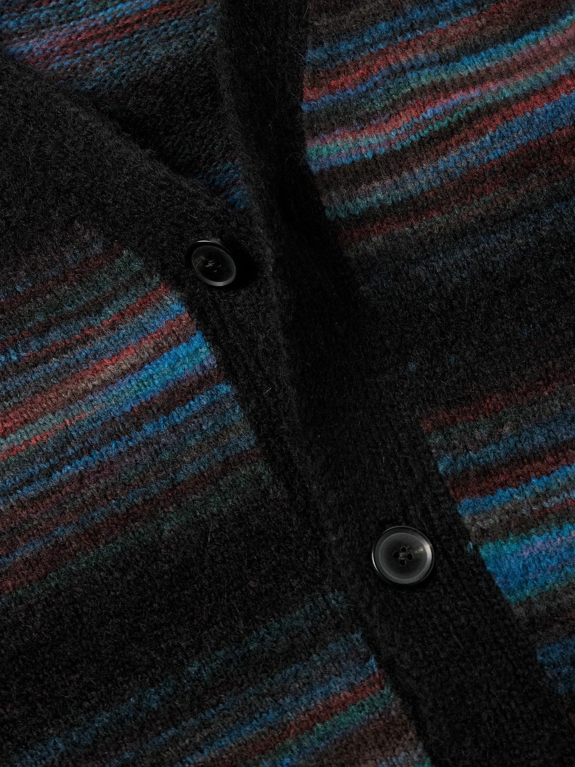 Paul Smith - Striped Knitted Cardigan - Black