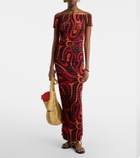 Pucci Marmo off-shoulder smocked crop top