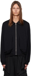 JiyongKim Black Draped Bomber Jacket