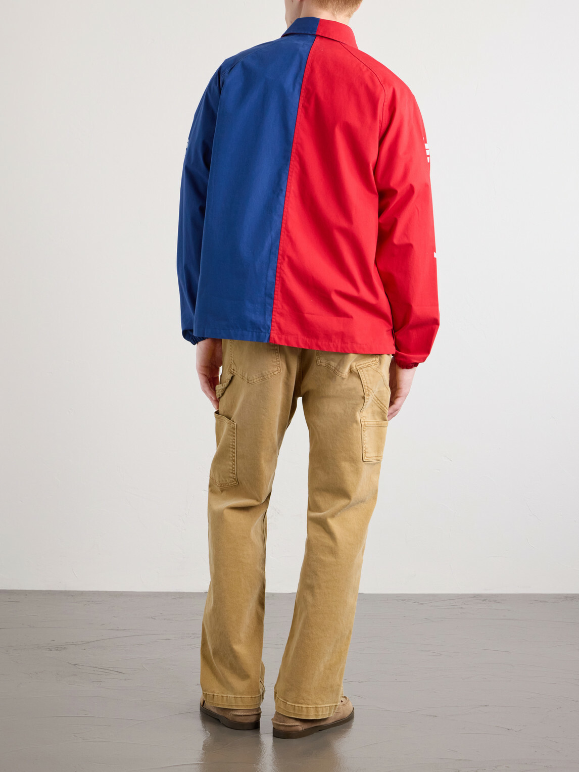 Aimé Leon Dore - Logo-Print Colour-Block Cotton Overshirt - Red