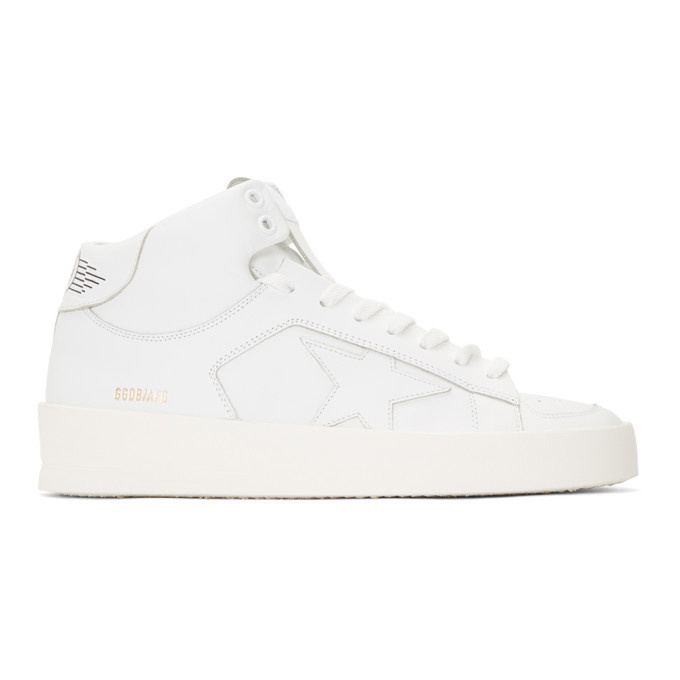 Photo: Golden Goose White Stardon Mid-Top Sneakers