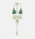 Jean Paul Gaultier - Printed wrap-tie bikini top