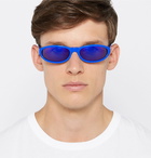 Balenciaga - Oval-Frame Acetate Sunglasses - Blue