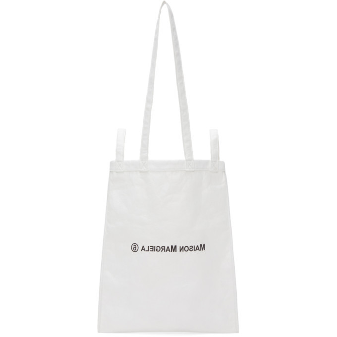 MM6 Maison Margiela White Small Berlin Tote MM6 Maison Margiela