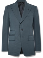 TOM FORD - Shelton Slim-Fit Cotton and Silk-Blend Suit Jacket - Blue