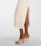 Magda Butrym Embroidered silk, wool and cotton-blend midi dress