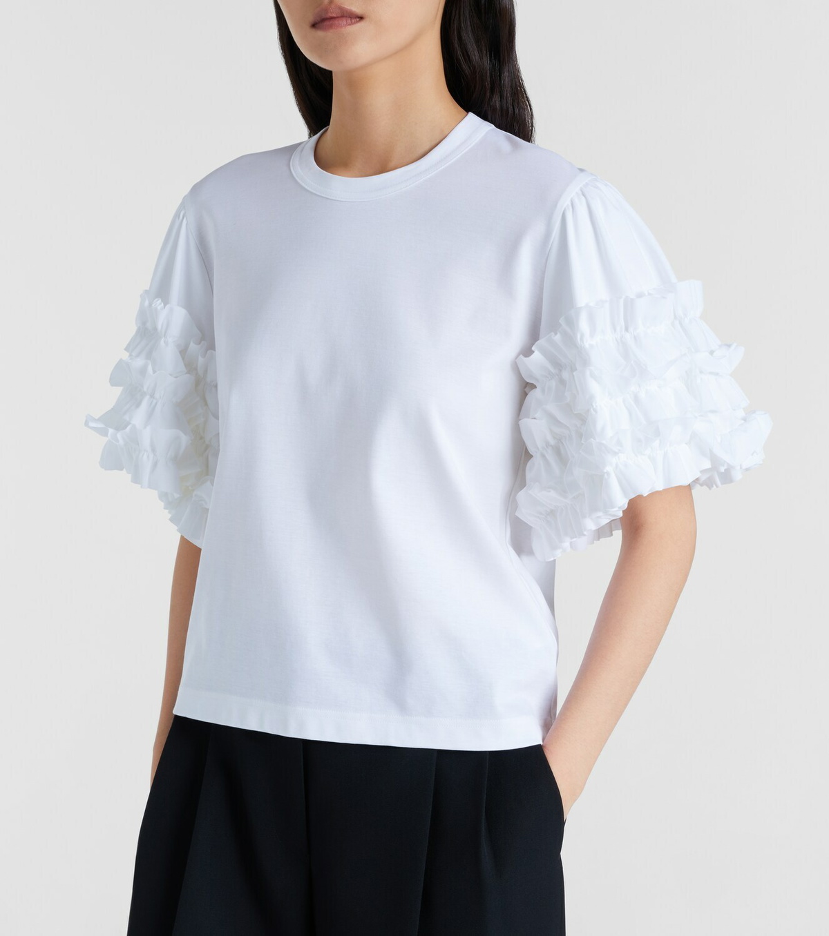 Noir Kei Ninomiya Ruffled cotton T-shirt