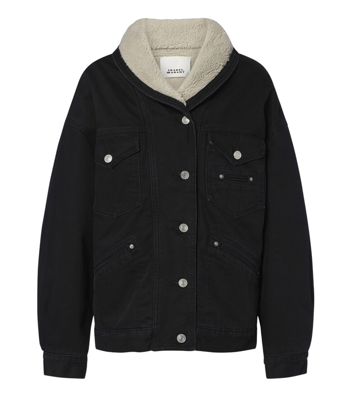 Photo: Isabel Marant Pimia fleece-trimmed denim jacket