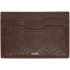 AMIRI Brown 'MA' Quad Leather Card Holder
