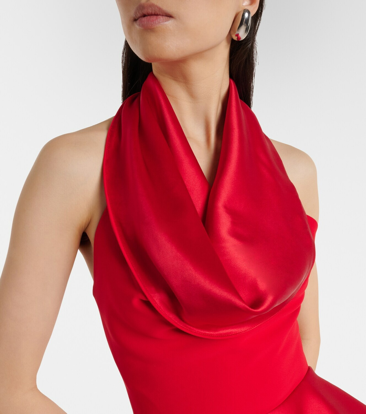 Maticevski Provocateur halterneck peplum satin gown