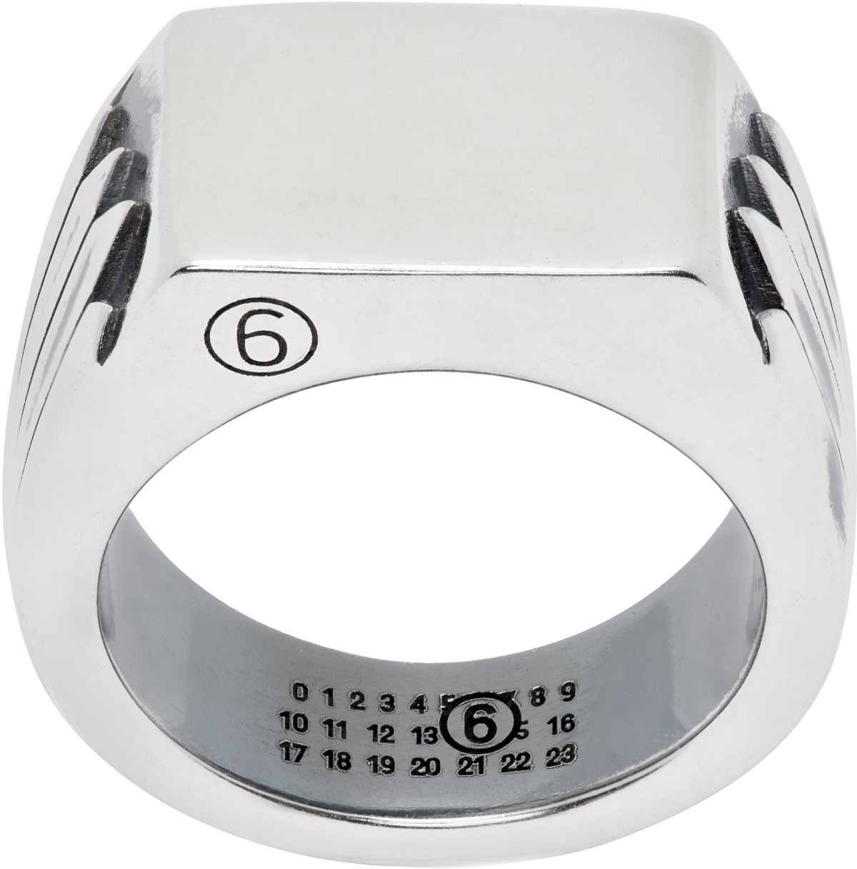 MM6 Maison Margiela Silver Triple Logo Numeric Signature