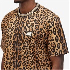 Dolce & Gabbana Men's Leopard Print T-Shirt in Brown