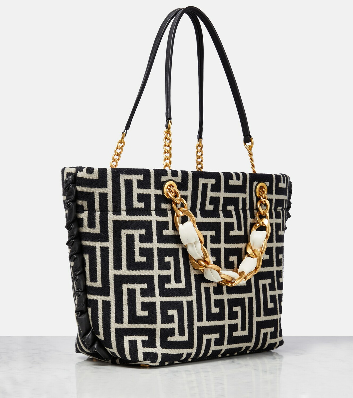【関税＆送料込み】Balmain 1945 Small Tote Small 1945 Soft tote bag in crackled calfskin - Women | BALMAIN