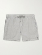 James Perse - Straight-Leg Garment-Dyed Linen Drawstring Shorts - Gray