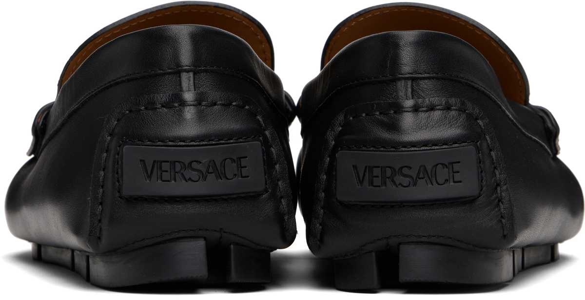 Versace Black 'La Medusa' Driver Loafers