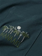 MANAAKI - Logo-Embroidered Cotton-Jersey T-Shirt - Blue