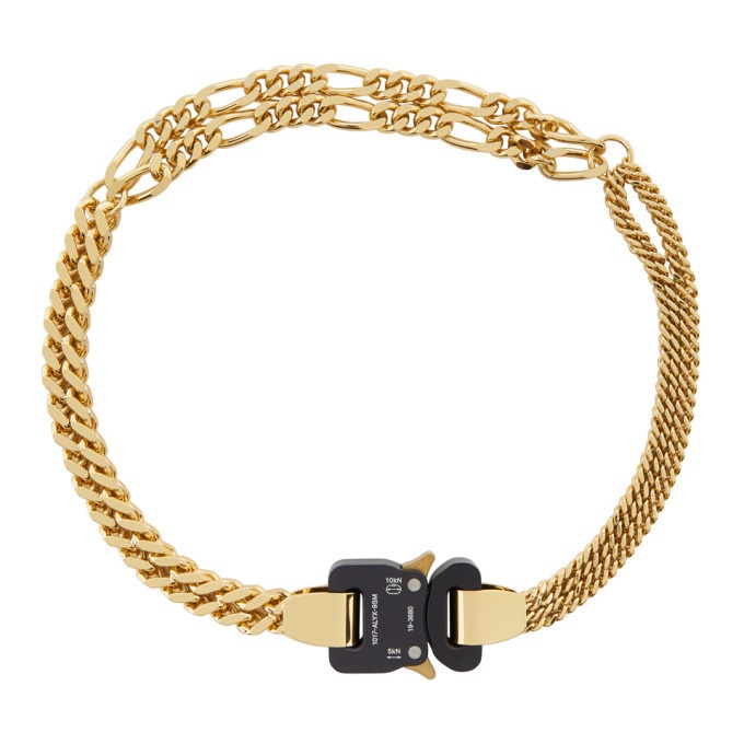 Photo: 1017 ALYX 9SM Gold Triple Chain Buckle Necklace