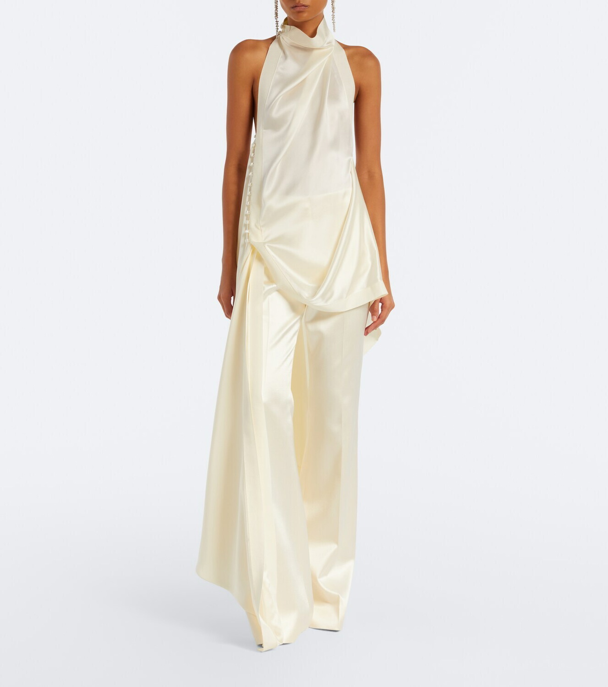 Danielle Frankel Bridal Daulton wool and silk flared pants