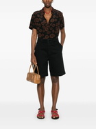 FRAME Black Organic Cotton Denim Shorts