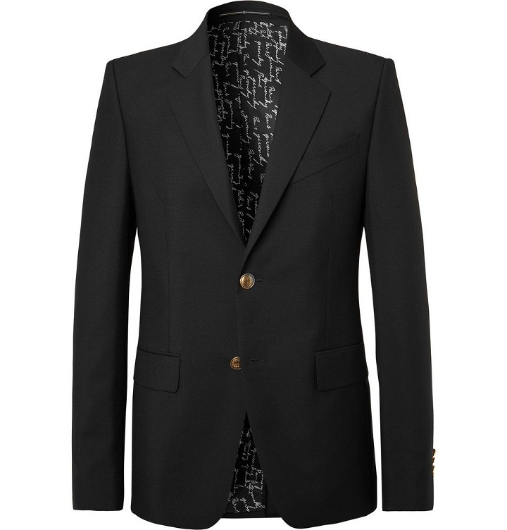 Photo: Givenchy - Black Slim-Fit Wool and Mohair-Blend Blazer - Men - Black