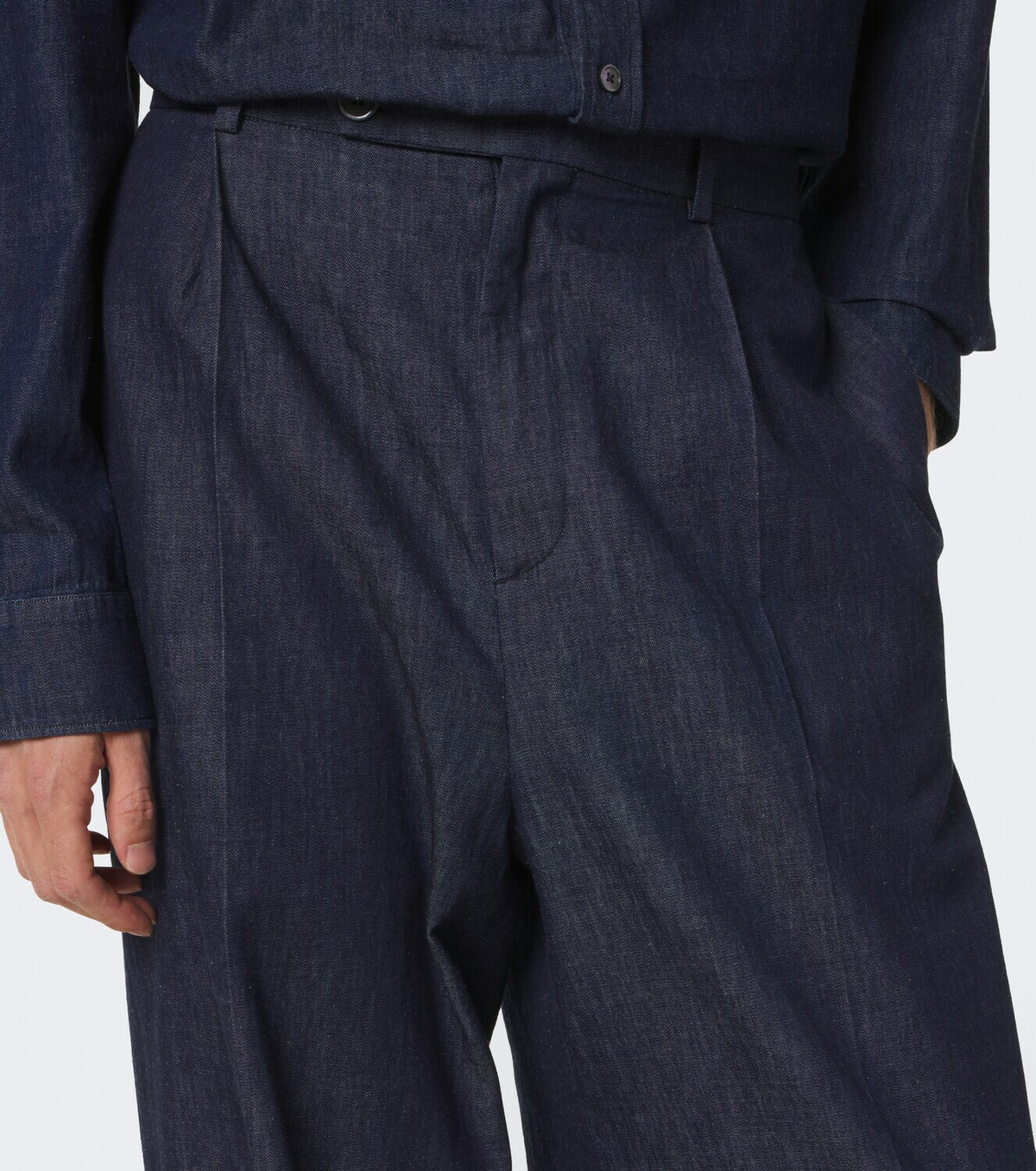 Jil Sander Cotton chambray wide-leg pants