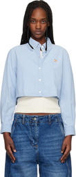 Maison Kitsuné Blue Baby Fox Cropped Shirt