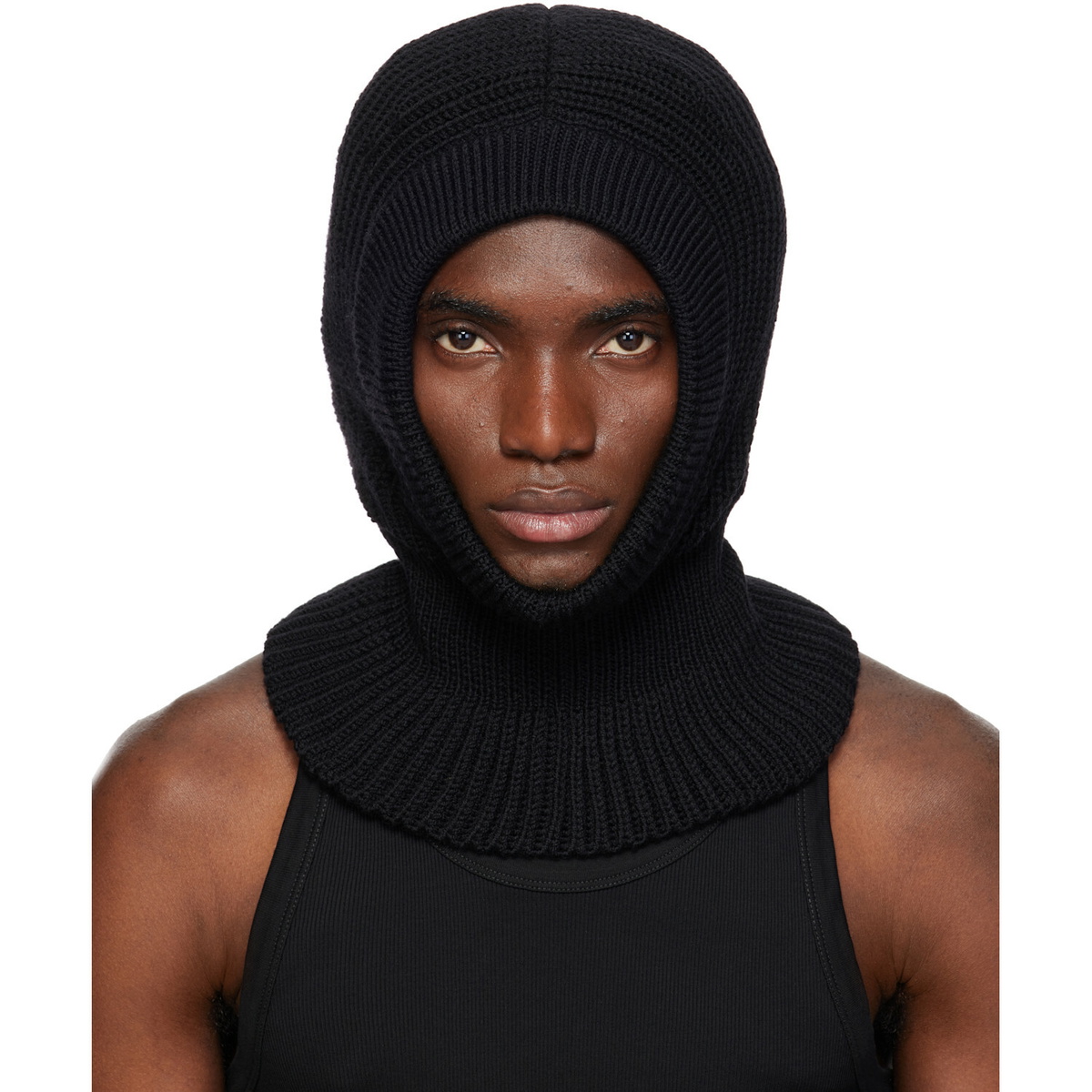 LEMAIRE Black Worsted Wool Balaclava