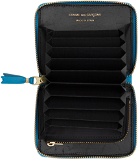 COMME des GARÇONS WALLETS Blue Leather Multicard Zip Card Holder