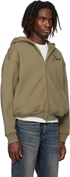 Rhude Khaki Classique Zip Up Hoodie