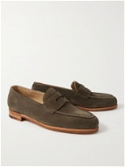 JOHN LOBB - Lopez Suede Penny Loafers - Brown