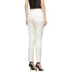 Saint Laurent White Silk Striped Satin Trousers