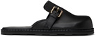 Moschino Black Leather Mule Loafers