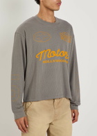 Cherry Los Angeles Mesh Motors Printed Cotton-mesh T-shirt Charcoal