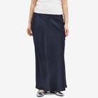 Anine Bing Women's Bar Silk Maxi Skirt in Navy
