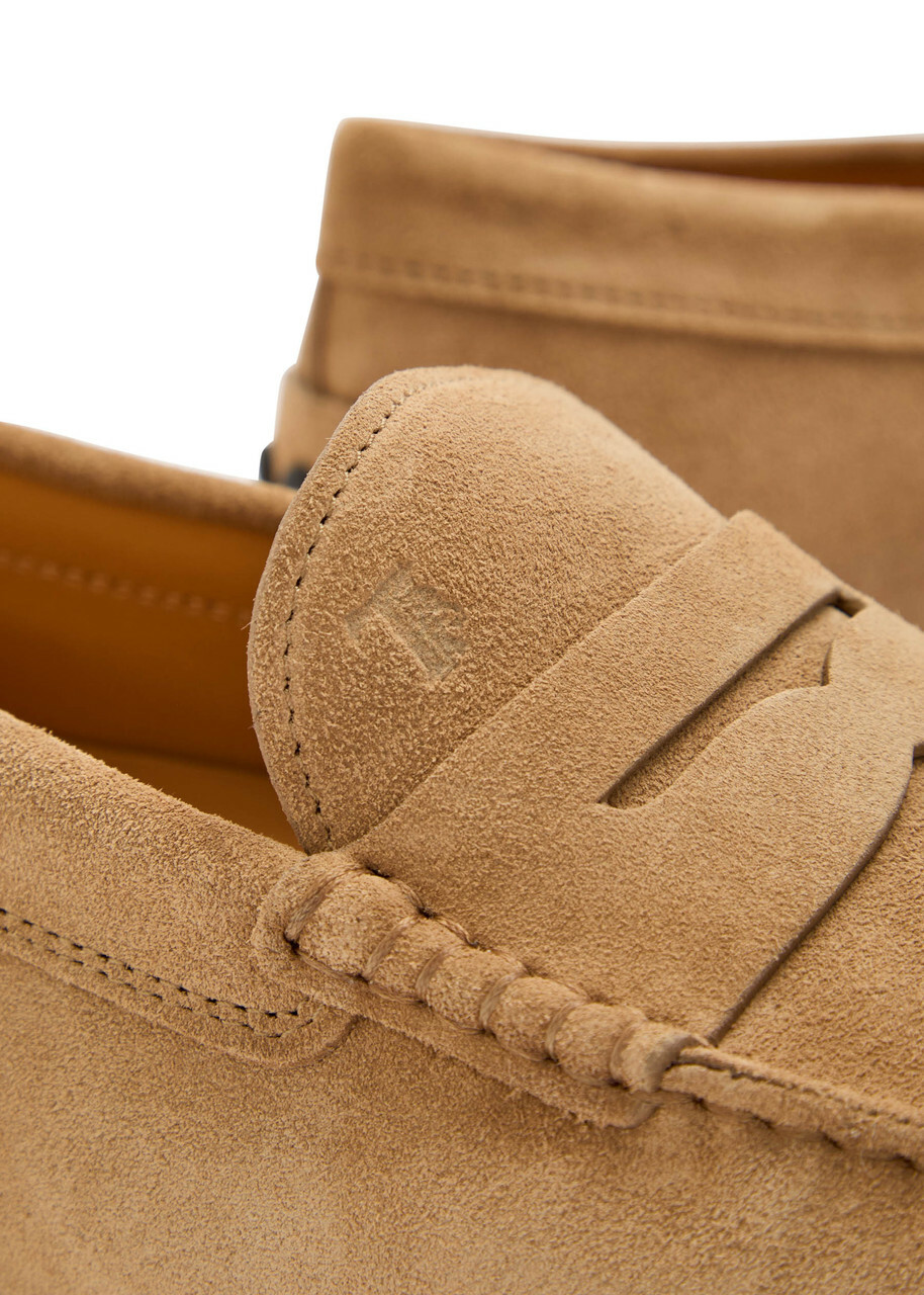 Tods Gommino Suede Loafers Beige
