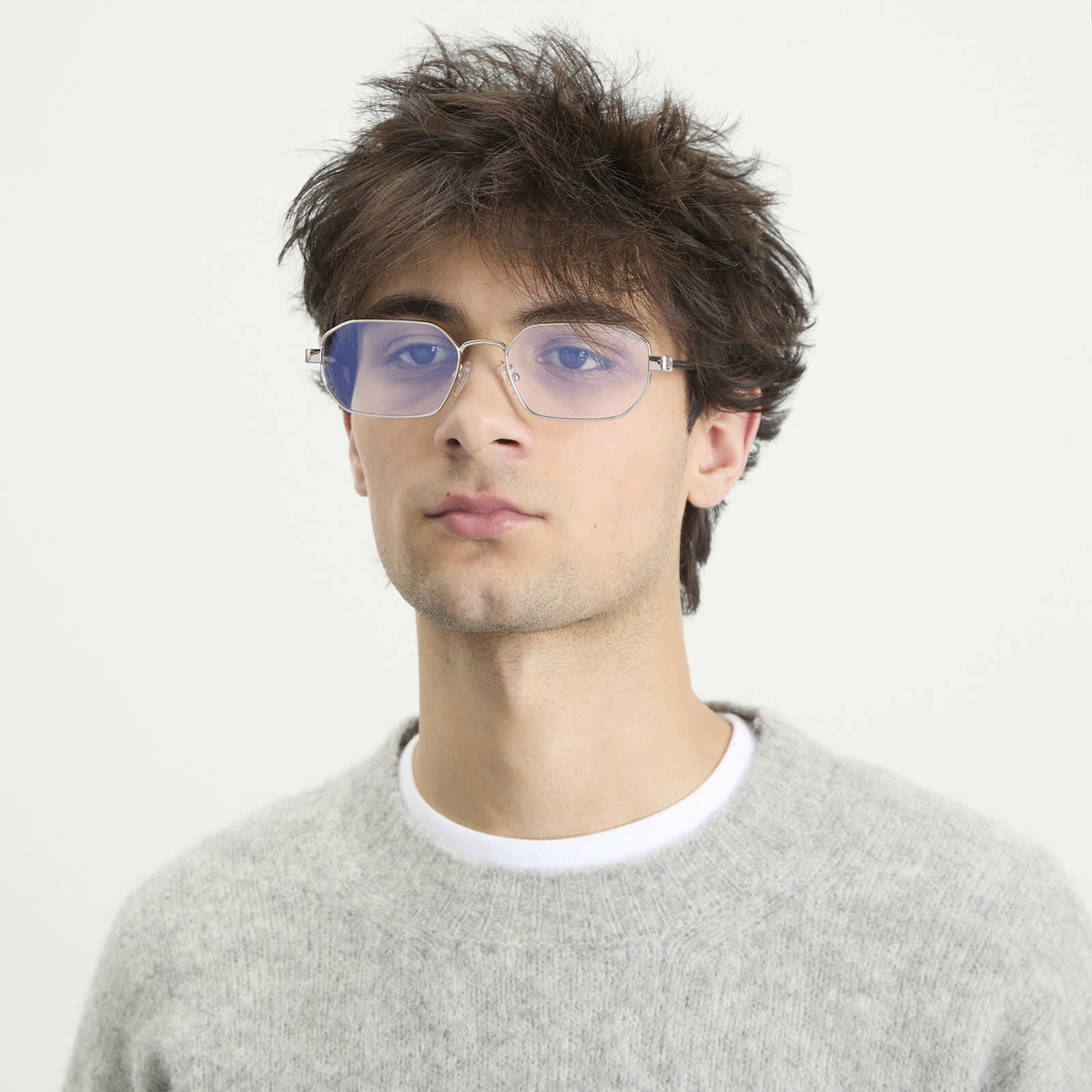 Le Specs Mythic Blue Light Optical Glasses in Silver/Blue Light Lens 