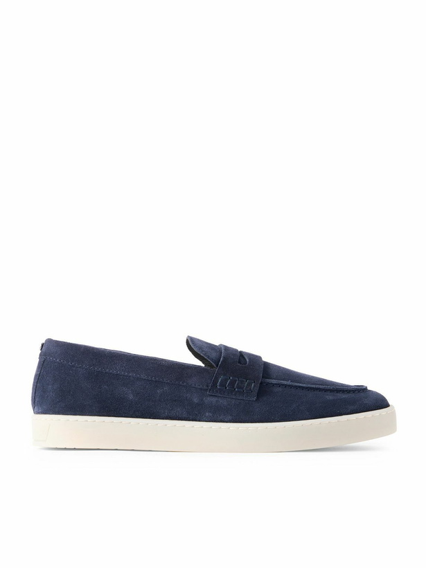 Photo: Canali - Suede Penny Loafers - Blue