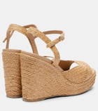 Souliers Martinez Summer raffia espadrille wedges
