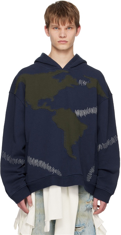 Photo: Who Decides War by MRDR BRVDO Navy & Green Pangia Hoodie