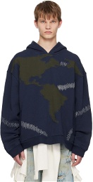 Who Decides War by MRDR BRVDO Navy & Green Pangia Hoodie