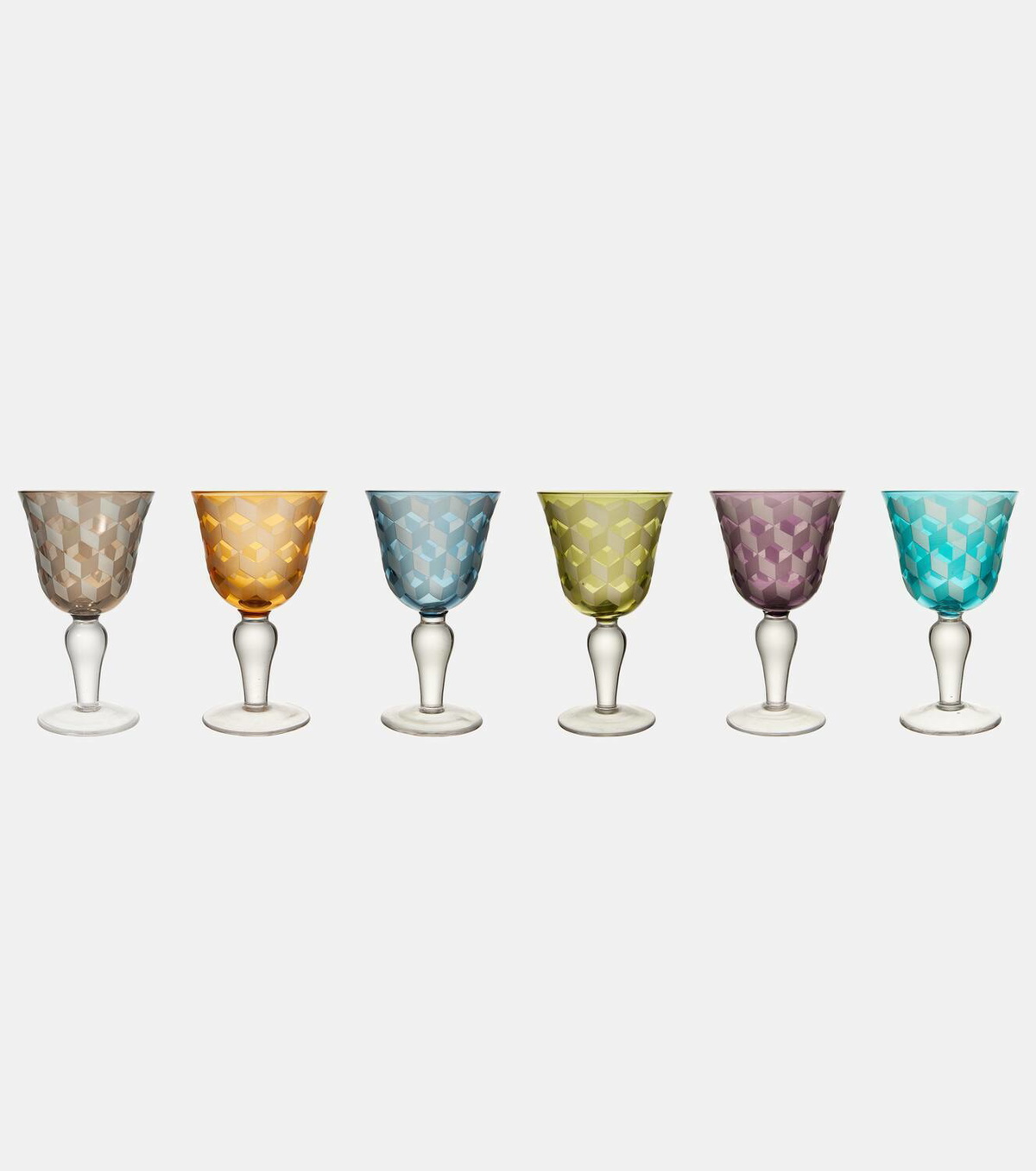Polspotten Blocks set of 6 wine glasses