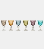 Polspotten Blocks set of 6 wine glasses