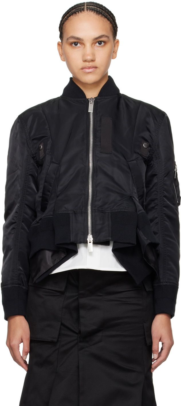 VIP価格★【SACAI】Asymmetric Bomber Jacket sacai Black Asymmetric Bomber Jacket Sacai