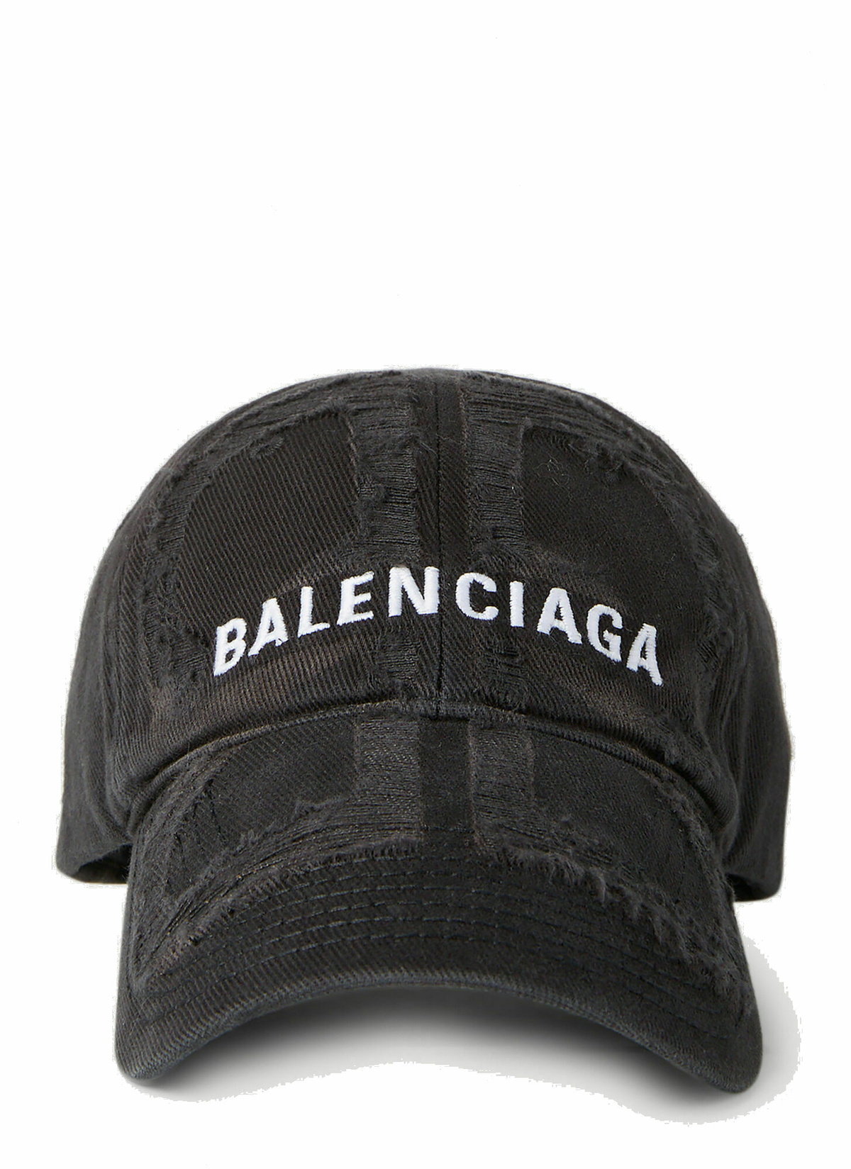 Balenciaga - BB Destroyed Baseball Cap in Black Balenciaga