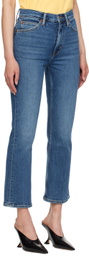 Re/Done Blue 70s Crop Boot Jeans