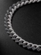 SHAY - 18-Karat White Gold, Sapphire and Diamond Curb Chain Bracelet - Silver