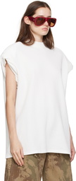 The Attico White Mock Neck T-Shirt