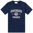 AMI Men's Paris Varsity Logo T-Shirt in Nautic Blue