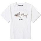 Palm Angels Men's Shark T-Shirt in White/Black